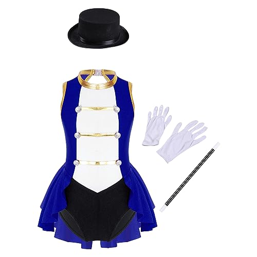 LiiYii Zirkus Dompteur Kostüm Für Mädchen 4 Teile Ringmaster Jumpsuit Mit Hut Zauberstab Handschuhe Leotard Showman Kostüm Halloween Karneval Königsblau 122-128 LiiYii Zirkus Dompteur Kostüm Für Mädchen 4 Teile Ringmaster Jumpsuit Mit Hut Zauberstab Handschuhe Leotard Showman Kostüm Halloween Karneval Königsblau 122-128 von LiiYii