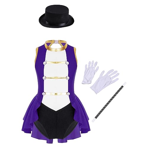 LiiYii Zirkus Dompteur Kostüm Für Mädchen 4 Teile Ringmaster Jumpsuit Mit Hut Zauberstab Handschuhe Leotard Showman Kostüm Halloween Karneval Lila 158-164 LiiYii Zirkus Dompteur Kostüm Für Mädchen 4 Teile Ringmaster Jumpsuit Mit Hut Zauberstab Handschuhe Leotard Showman Kostüm Halloween Karneval Lila 158-164 von LiiYii