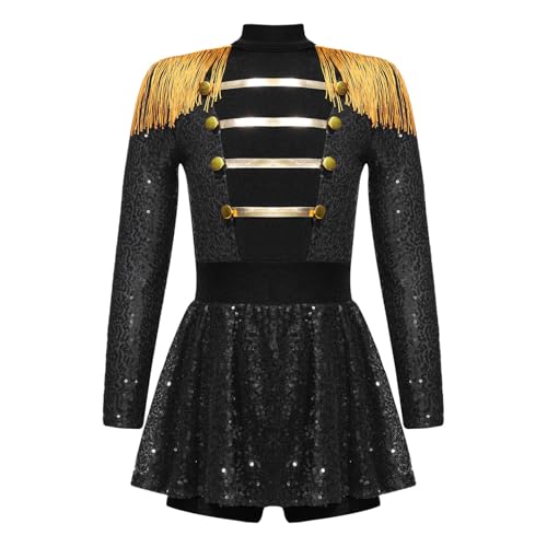 LiiYii Zirkusmeister Kostüm Für Mädchen Dompteurin Body Mit Pailletten Ringmaster Ballettanz Trikot Karneval Halloween Cosplay Schwarz 170-176 LiiYii Zirkusmeister Kostüm Für Mädchen Dompteurin Body Mit Pailletten Ringmaster Ballettanz Trikot Karneval Halloween Cosplay Schwarz 170-176 von LiiYii