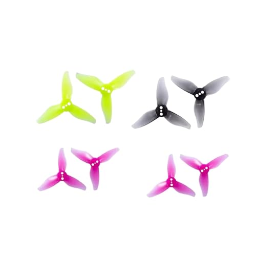 12 Paare (12 Stück im Uhrzeigersinn + 12 Stück gegen den Uhrzeigersinn) 2023S 2 x 2,3 2 Zoll 3-Blatt-Propeller mit 3 Löchern passend for 1105-1108 Motor RC Drone(2023 Mix Color 1.5mm) von LiiZZi