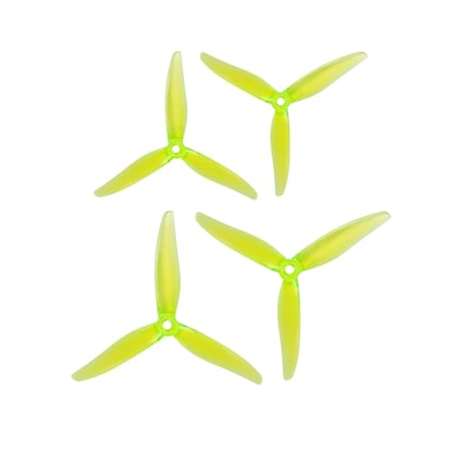 12 Paare (12CW + 12CCW) 51366 MCK ReV3 5X2,8X3 3-Blatt-Propeller passend for FPV Racing Freestyle Drohnen 6S KV Motoren Teile(Fluorescent Yellow) von LiiZZi