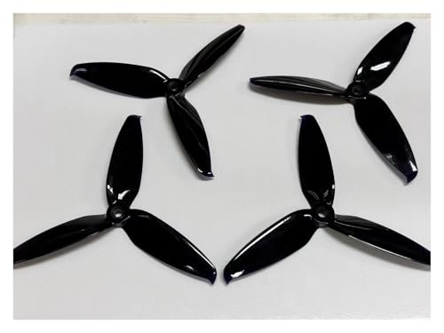 2 Paar 5 Farben 5552 5,5x5,2 FPV PC 3 Propeller Prop Fit for CW CCW Welle durch die Maschine Motor 2407(Black) von LiiZZi