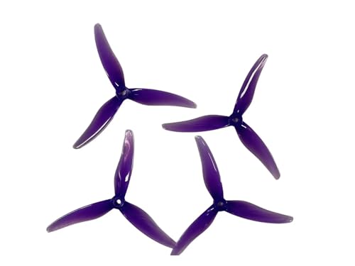 2 Paar H51477 5,1X4,77X3 3-Blatt-PC-Propeller passend for RC FPV Racing Freestyle 5-Zoll-Drohnen(Purple) von LiiZZi