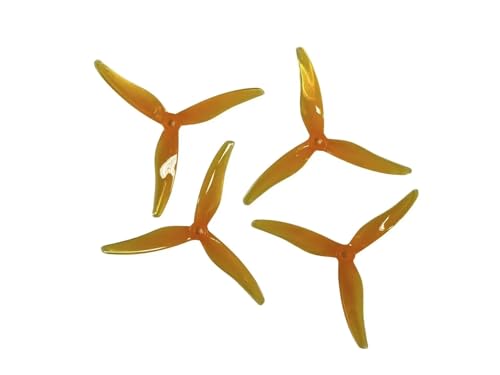2 Paar H51477 5,1X4,77X3 3-Blatt-PC-Propeller passend for RC FPV Racing Freestyle 5-Zoll-Drohnen(Yellow) von LiiZZi