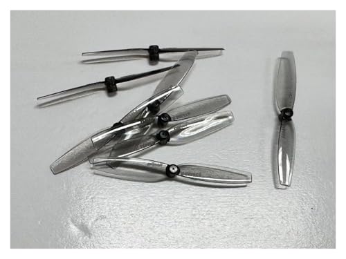 4 Paar 65 MMS 65 mm 2-Blatt-PC-Propeller 1 mm 1,5 mm passend for RC FPV Racing Freestyle 2,5 Zoll Drohnenteile(Clear Gray 1.5mm) von LiiZZi