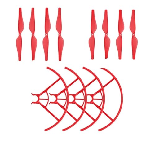 4 Paar Propeller Prop + 2 Paar Propeller Schutzabdeckung Schutz Passend for RC Drone Zubehör(Red) von LiiZZi