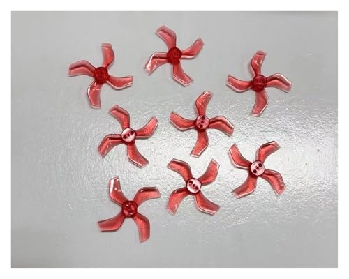 8 stücke Welle 1mm/1,5mm 4-Blatt 1636 1,6x3,6 x4 40mm CCW/CW Propeller Fit for Hohl Bürstenlosen Motor RC Drone Flugzeug Teile(Clear Red 1mm) von LiiZZi