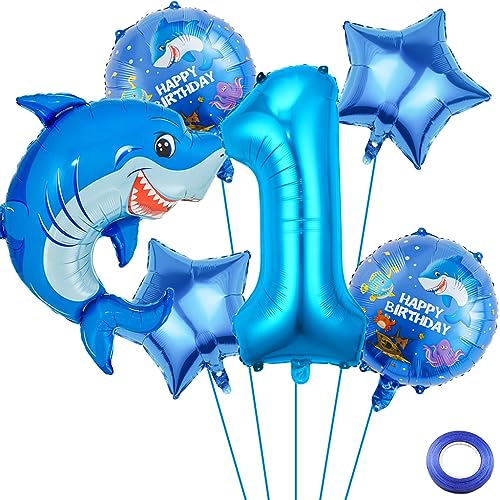 Liitata 1. Hai Geburtstagsparty Deko Hai Geburtstag Luftballon Set Blau Zahl 1 Folienballon Großes Hai Luftballon für Junge Geburtstag Party Motto Party Deko Liitata 1. Hai Geburtstagsparty Deko Hai Geburtstag Luftballon Set Blau Zahl 1 Folienballon Großes Hai Luftballon für Junge Geburtstag Party Motto Party Deko von Liitata