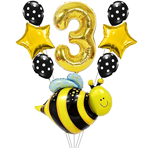 Liitata Bienen Luftballon Set 3. Kinder Geburtstag Deko Zahl 3 Folienballon Gold Süß Große Bienen Luftballon Stern Ballon Polka Dot Latexballon für Mädchen Geburtstag Party Deko Liitata Bienen Luftballon Set 3. Kinder Geburtstag Deko Zahl 3 Folienballon Gold Süß Große Bienen Luftballon Stern Ballon Polka Dot Latexballon für Mädchen Geburtstag Party Deko von Liitata
