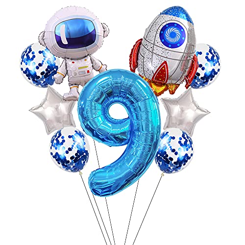 Liitata Weltraum Luftballon Set 9. Kinder Geburtstag Deko Zahl 9 Folienballon Blau Großes Astronaut Raketen Luftballons Stern Ballon Konfetti Luftballons für Junge Geburtstag Party Motto Party Deko Liitata Weltraum Luftballon Set 9. Kinder Geburtstag Deko Zahl 9 Folienballon Blau Großes Astronaut Raketen Luftballons Stern Ballon Konfetti Luftballons für Junge Geburtstag Party Motto Party Deko von Liitata