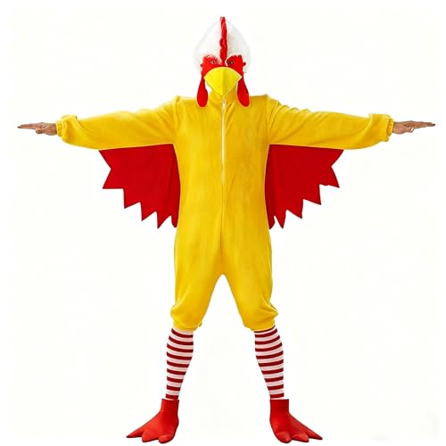 Liitrsh Halloween-Kostüm für Erwachsene, Hahn-Kostüm, Huhn, Huhn, Huhn, Krallenschuhe, Socken für Herren, Größe M, 5 Stück von Liitrsh