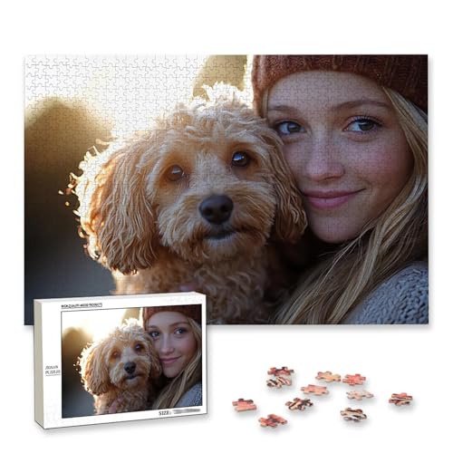 Personalisiertes Puzzle mit Eigenem Foto, Personalisiertes Puzzle 1000 Teile Erwachsene, Gestalte Selbst Holzpuzzle mit Bild, Fotopuzzle mit Benutzerdefiniertes Geschenkbox, für Geschenke, Deko, F-61 von Lijahoo