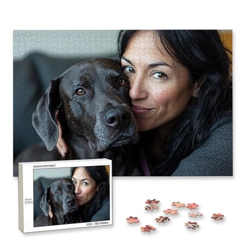 Personalisiertes Puzzle mit Eigenem Foto, Personalisiertes Puzzle 1500 Teile Erwachsene, Gestalte Selbst Holzpuzzle mit Bild, Fotopuzzle mit Benutzerdefiniertes Geschenkbox, für Geschenke, Deko, F-90 von Lijahoo
