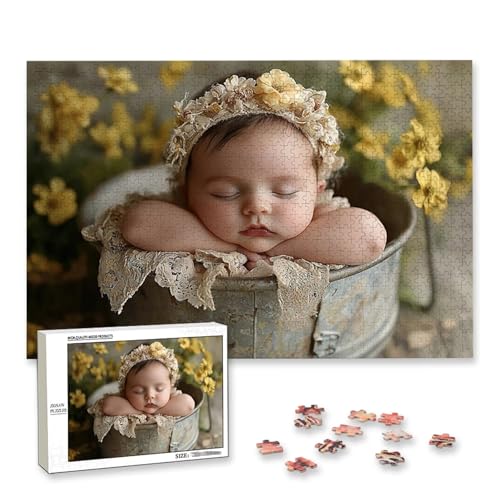 Personalisiertes Puzzle mit Eigenem Foto, Personalisiertes Puzzle 1500 Teile Erwachsene, Gestalte Selbst Holzpuzzle mit Bild, Fotopuzzle mit Benutzerdefiniertes Geschenkbox, für Geschenke, Deko, I-70 von Lijahoo