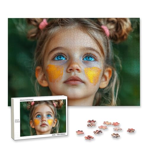 Personalisiertes Puzzle mit Eigenem Foto, Personalisiertes Puzzle 1500 Teile Erwachsene, Gestalte Selbst Holzpuzzle mit Bild, Fotopuzzle mit Benutzerdefiniertes Geschenkbox, für Geschenke, Deko, J-26 von Lijahoo