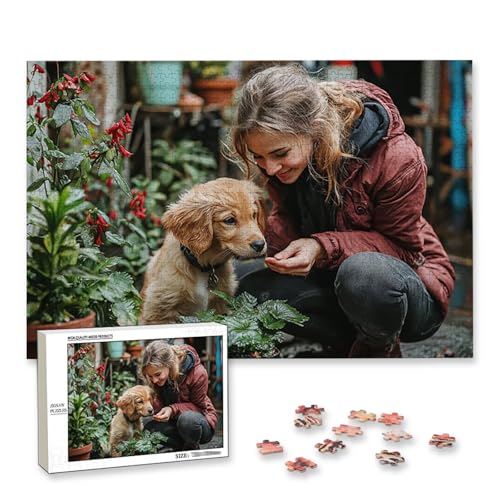 Personalisiertes Puzzle mit Eigenem Foto, Personalisiertes Puzzle 1500 Teile Erwachsene, Gestalte Selbst Holzpuzzle mit Bild, Fotopuzzle mit Benutzerdefiniertes Geschenkbox, für Geschenke, Deko, O-4 von Lijahoo