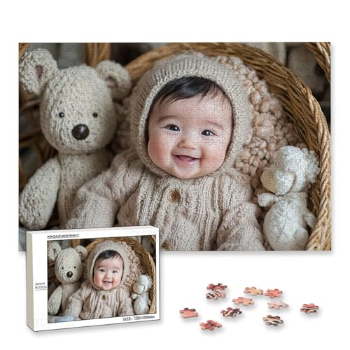 Personalisiertes Puzzle mit Eigenem Foto, Personalisiertes Puzzle 2000 Teile Erwachsene, Gestalte Selbst Holzpuzzle mit Bild, Fotopuzzle mit Benutzerdefiniertes Geschenkbox, für Geschenke, Deko, A-3 von Lijahoo