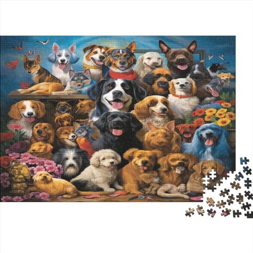 Dog Family Members Puzzles 500 Teile Erwachsener Animal Puzzle Kniffel Spaß Für Die Ganze Familie - Abwechslungsreiche Motive Für Jeden Geschmack 500pcs (52x38cm) von LikeEj