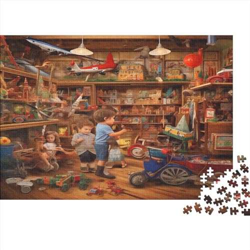 Vintage Toy Shop Puzzle 300 Teile - Cartoon Abwechslungsreiche 300 Puzzleteilige Motive Für Jeden Geschmack, Puzzle Erwachsene 300pcs (40x28cm) von LikeEj