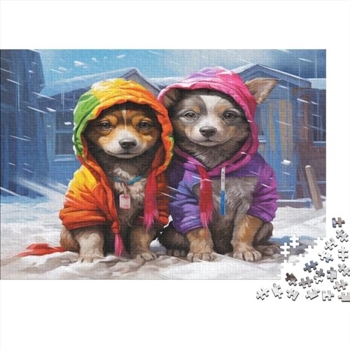 Winter Puppies Puzzles 1000 Teile Erwachsener Kniffel Spaß Für Die Ganze Familie - Animal Puzzle Abwechslungsreiche Motive Für Jeden Geschmack 1000pcs (75x50cm) von LikeEj