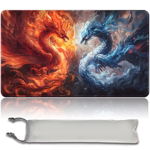 MTG PlayMat mit Zonen 60cm x 35cm Gaming Mouse Pad Kompatible MTG Spielmatte Spieler MTG Play Mat Gaming Mouse Pad Brettspiel genähte Kanten, Glatte Gummioberfläche (No Zone,mtg47-10) von LikePlaymat