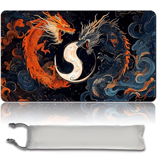 MTG PlayMat mit Zonen 60cm x 35cm Gaming Mouse Pad Kompatible MTG Spielmatte Spieler MTG Play Mat Gaming Mouse Pad Brettspiel genähte Kanten, Glatte Gummioberfläche (No Zone,mtg47-2) von LikePlaymat