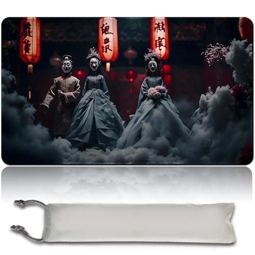 Spieler MTG Play Mat Gaming Mouse Pad Brettspiel genähte Kanten, Glatte Gummioberfläche, MTG PlayMat mit Zonen 60cm x 35cm Gaming Mouse Pad Kompatible MTG Spielmatte (No Zone,mtg46-2) von LikePlaymat