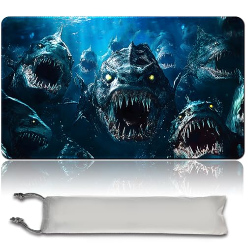Spieler MTG Play Mat Gaming Mouse Pad Brettspiel genähte Kanten, Glatte Gummioberfläche, MTG PlayMat mit Zonen 60cm x 35cm Gaming Mouse Pad Kompatible MTG Spielmatte (No Zone,mtg46-3) von LikePlaymat