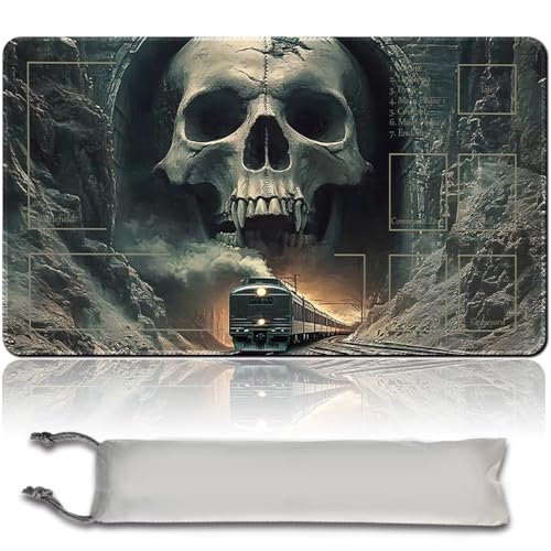 Spieler MTG Play Mat Gaming Mouse Pad Brettspiel genähte Kanten, Glatte Gummioberfläche, MTG PlayMat mit Zonen 60cm x 35cm Gaming Mouse Pad Kompatible MTG Spielmatte (with Zone,mtg46-1) von LikePlaymat