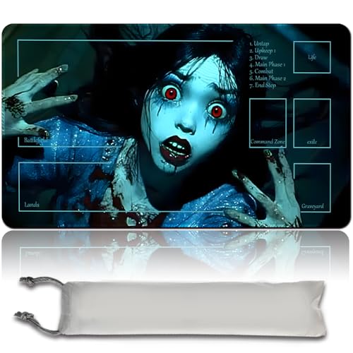 Spieler MTG Play Mat Gaming Mouse Pad Brettspiel genähte Kanten, Glatte Gummioberfläche, MTG PlayMat mit Zonen 60cm x 35cm Gaming Mouse Pad Kompatible MTG Spielmatte (with Zone,mtg46-11) von LikePlaymat