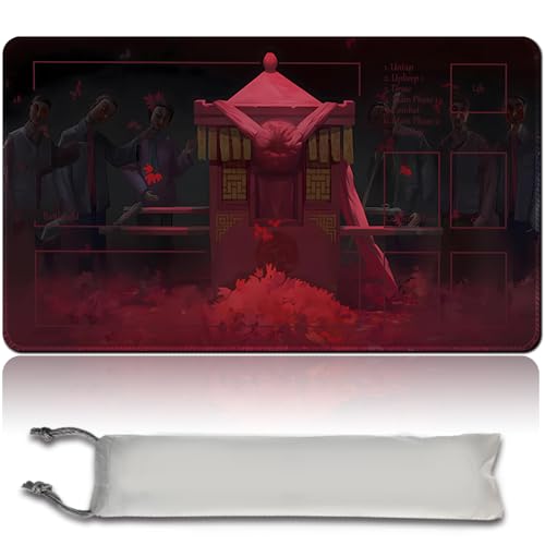 Spieler MTG Play Mat Gaming Mouse Pad Brettspiel genähte Kanten, Glatte Gummioberfläche, MTG PlayMat mit Zonen 60cm x 35cm Gaming Mouse Pad Kompatible MTG Spielmatte (with Zone,mtg46-4) von LikePlaymat