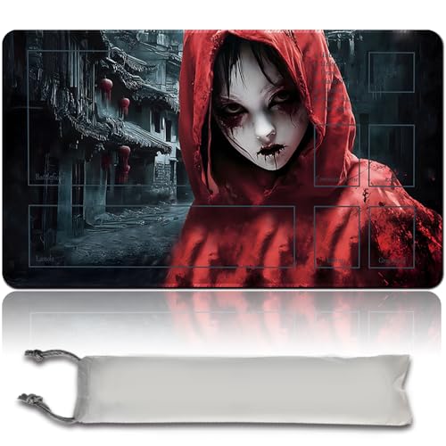 Spieler MTG Play Mat Gaming Mouse Pad Brettspiel genähte Kanten, Glatte Gummioberfläche, MTG PlayMat mit Zonen 60cm x 35cm Gaming Mouse Pad Kompatible MTG Spielmatte (with Zone,mtg46-5) von LikePlaymat