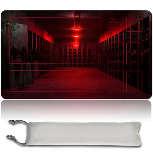 Spieler MTG Play Mat Gaming Mouse Pad Brettspiel genähte Kanten, Glatte Gummioberfläche, MTG PlayMat mit Zonen 60cm x 35cm Gaming Mouse Pad Kompatible MTG Spielmatte (with Zone,mtg46-6) von LikePlaymat