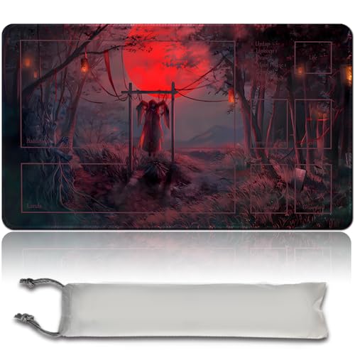 Spieler MTG Play Mat Gaming Mouse Pad Brettspiel genähte Kanten, Glatte Gummioberfläche, MTG PlayMat mit Zonen 60cm x 35cm Gaming Mouse Pad Kompatible MTG Spielmatte (with Zone,mtg46-7) von LikePlaymat
