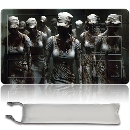 Spieler MTG Play Mat Gaming Mouse Pad Brettspiel genähte Kanten, Glatte Gummioberfläche, MTG PlayMat mit Zonen 60cm x 35cm Gaming Mouse Pad Kompatible MTG Spielmatte (with Zone,mtg46-9) von LikePlaymat