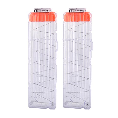 Likecom 2 Stück 18-Dart Bullet Clip Magazin für nerf n-Strike Elite Series - Transparent von Likecom