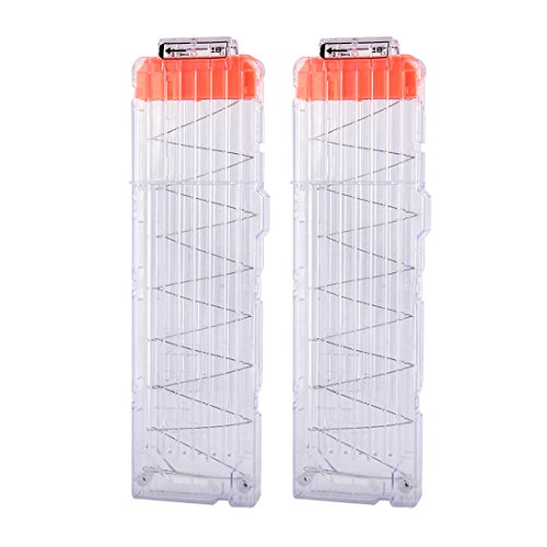 Likecom 2 Stück 18-Dart Bullet Clip Magazin für nerf n-Strike Elite Series - Transparent von Likecom