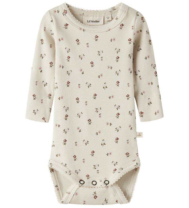 Lil' Atelier Body l/ä - NbfGago - Turtledove/Floral - Lil Atelier - 2 Jahre (92) - Body L/Ä von Lil Atelier