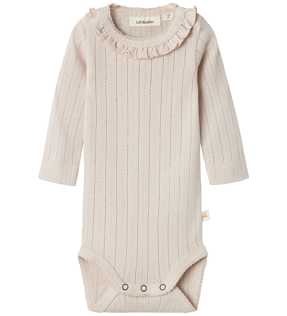 Lil' Atelier Body l/ä - NbfRachel - Gray Morn m. Lochmuster - Lil Atelier - 2 Jahre (92) - Body L/Ä von Lil Atelier