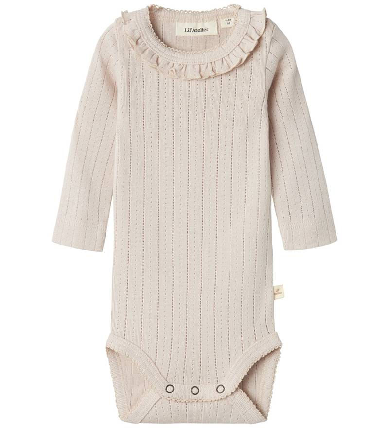 Lil' Atelier Body l/ä - NbfRachel - Gray Morn m. Lochmuster - Lil Atelier - 2 Jahre (92) - Body L/Ä von Lil Atelier
