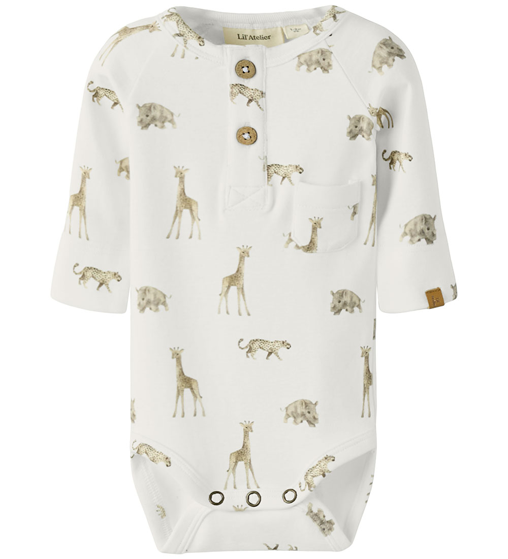 Lil' Atelier Body l/ä - NbmGayo - Coconut Milch/Animals Afrikani - Lil Atelier - 2 Jahre (92) - Body L/Ä von Lil Atelier
