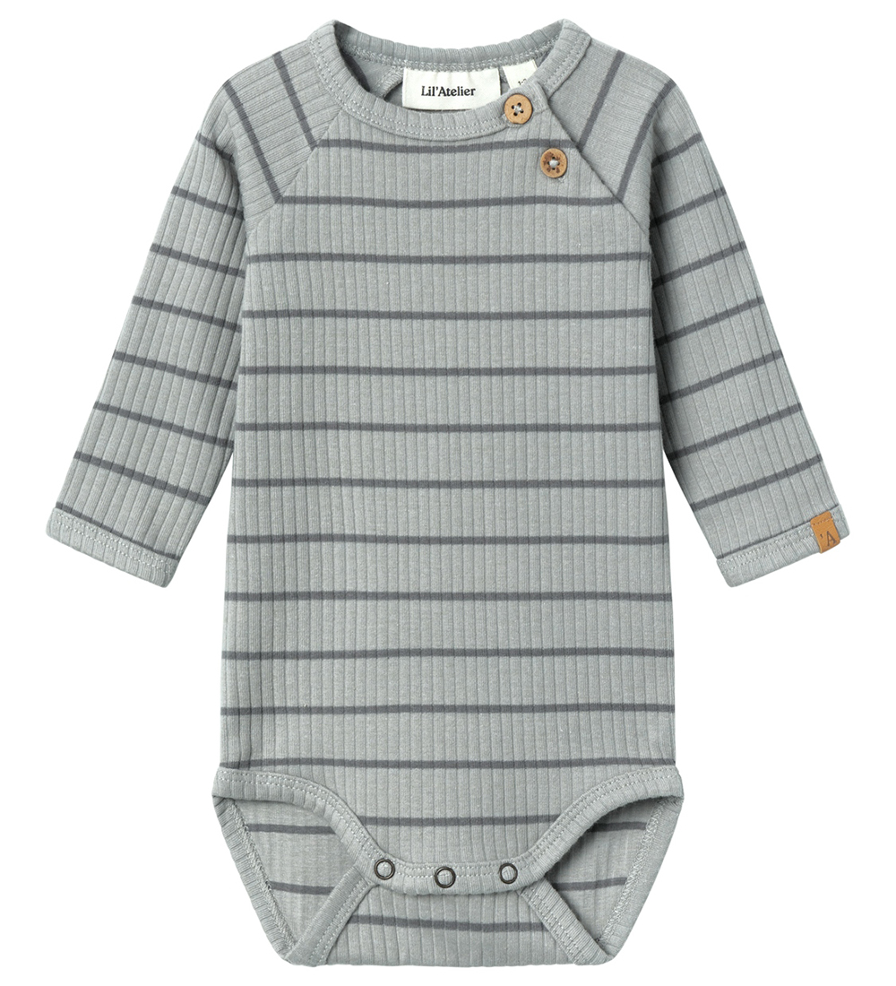 Lil' Atelier Body l/ä - Rib - NbmKail - Kalkstein - Lil Atelier - 1½ Jahre (86) - Body L/Ä von Lil Atelier