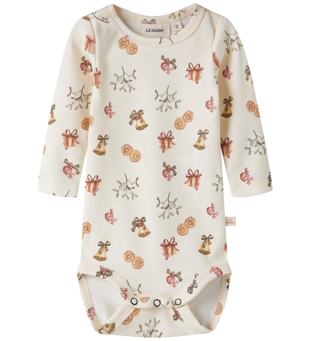 Lil' Atelier Body l/ä - Slim - NbnLayo - Turtledove/Old Christma - Lil Atelier - 56 - Body L/Ä von Lil Atelier