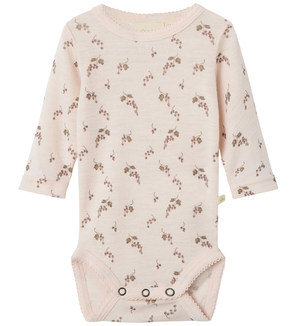 Lil' Atelier Body l/ä - Wolle - Noos - NbfNoel - Morganit/Berry - Lil Atelier - 1½ Jahre (86) - Body L/Ä von Lil Atelier