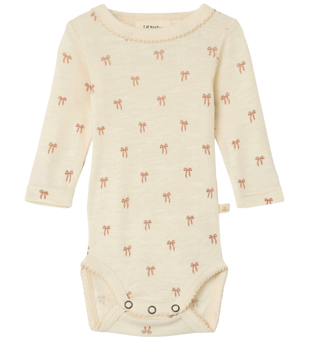 Lil' Atelier Body l/ä - Wool/Modal - Noos - NbfNalu - Turteltaub - Lil Atelier - 68 - Body L/Ä von Lil Atelier