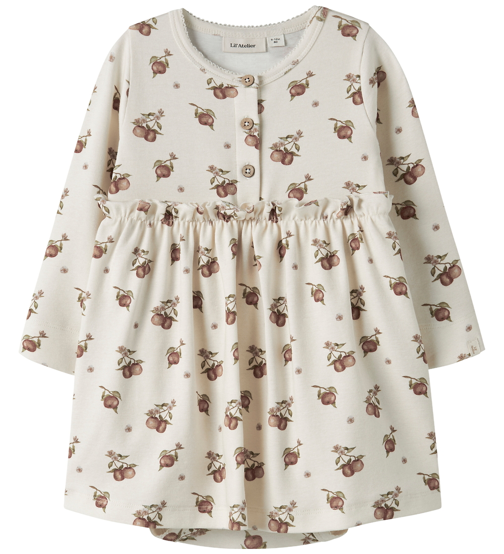 Lil' Atelier Bodykleid l/ä - NbfGayo - Turtledove/Apple - Lil Atelier - 1 Jahr (80) - Body L/Ä von Lil Atelier