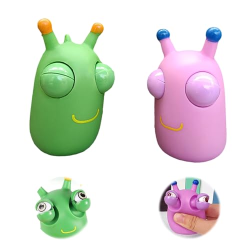 Lilbitty 2 Stück Squeeze Spielzeug , Anti Stress Squishy Spielzeug, Stressball Erwachsene, Popping Auge Insekten Squishy Toy, Wurm Antistressball Geschenke für Kinder von Lilbitty