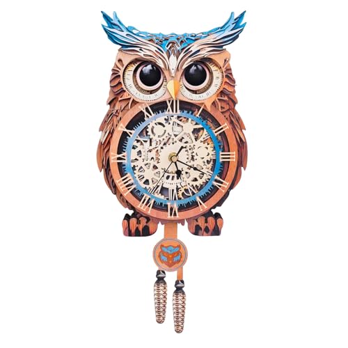 3D Holzpuzzle für Erwachsene, Eule DIY Uhr, Holz Mechanische Modellbausatz, Spaß Home Decor Geschenke für Männer 3D Holzpuzzle für Erwachsene, Eule DIY Uhr, Holz Mechanische Modellbausatz, Spaß Home Decor Geschenke für Männer von Lilcubics
