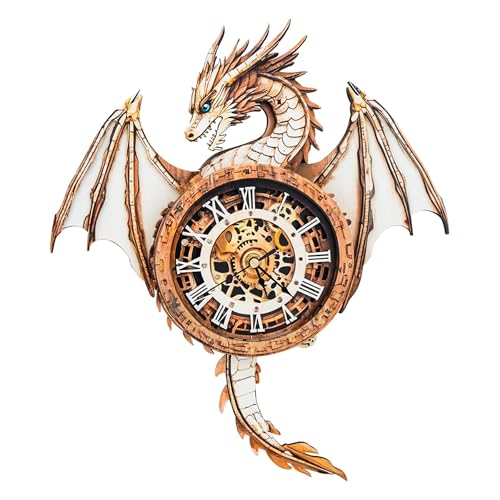 Lilcubics 3D Holzpuzzles für Erwachsene Modellbausatz Drachenuhr, Mechanisches Modellbauset DIY Hobbys für Frauen Männer, Vintage Wanduhr Puzzle Geburtstagsgeschenk für Erwachsene Teens Handwerk Lilcubics 3D Holzpuzzles für Erwachsene Modellbausatz Drachenuhr, Mechanisches Modellbauset DIY Hobbys für Frauen Männer, Vintage Wanduhr Puzzle Geburtstagsgeschenk für Erwachsene Teens Handwerk von Lilcubics