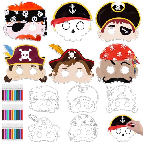 Liliful 30-teiliges Set Piratenmasken, zum Ausmalen, Bastelset zum Selbermachen, Piraten-Mottoparty, Gastgeschenke, Urlaub, Kostüm, Maske, Geschenke für Kunstprojekte, Geburtstag, Halloween, Cosplay Liliful 30-teiliges Set Piratenmasken, zum Ausmalen, Bastelset zum Selbermachen, Piraten-Mottoparty, Gastgeschenke, Urlaub, Kostüm, Maske, Geschenke für Kunstprojekte, Geburtstag, Halloween, Cosplay von Liliful